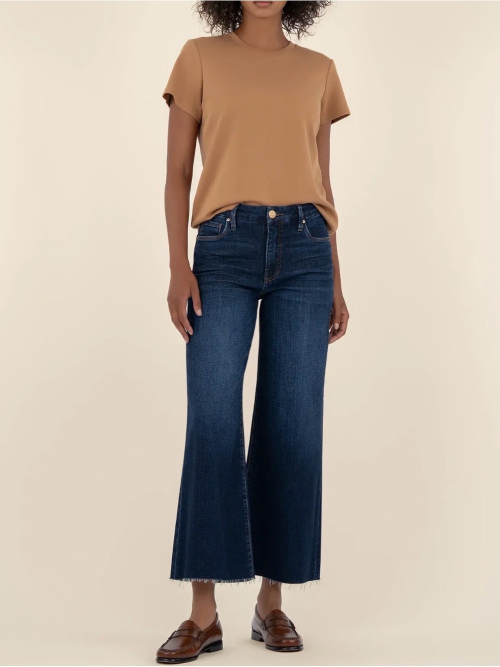 Kut from the Kloth Dark Blue High-Rise Wide Leg Jeans